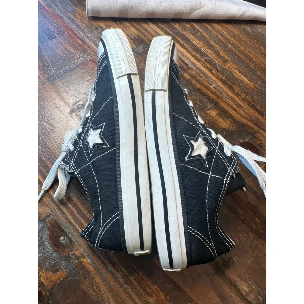 Converse One Star Black White Canvas Low Top Sneakers Junior Size 3 Skateboarder